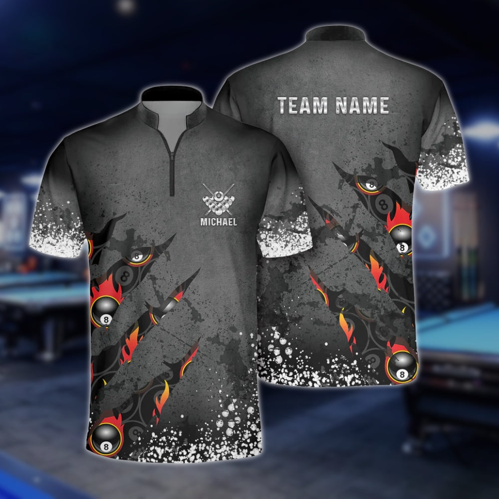 8 Ball Paint Splash Custom Billiard Jerseys for Men, Personalized Team ...