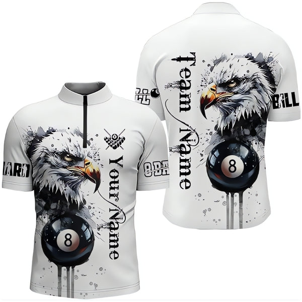 Custom Eagle 8 Ball Billiard Jersey For Men, Custom Eagle Pool Billiard Team Shirt BIZ0021